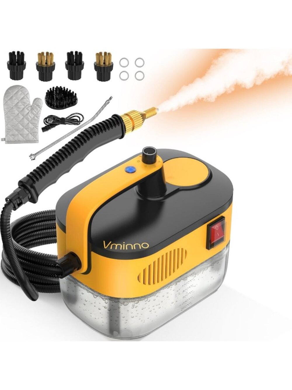 Heavy Duty Handheld Steam Cleaner - Fast Heating, 1.2L Tank, 11 Accessories for
